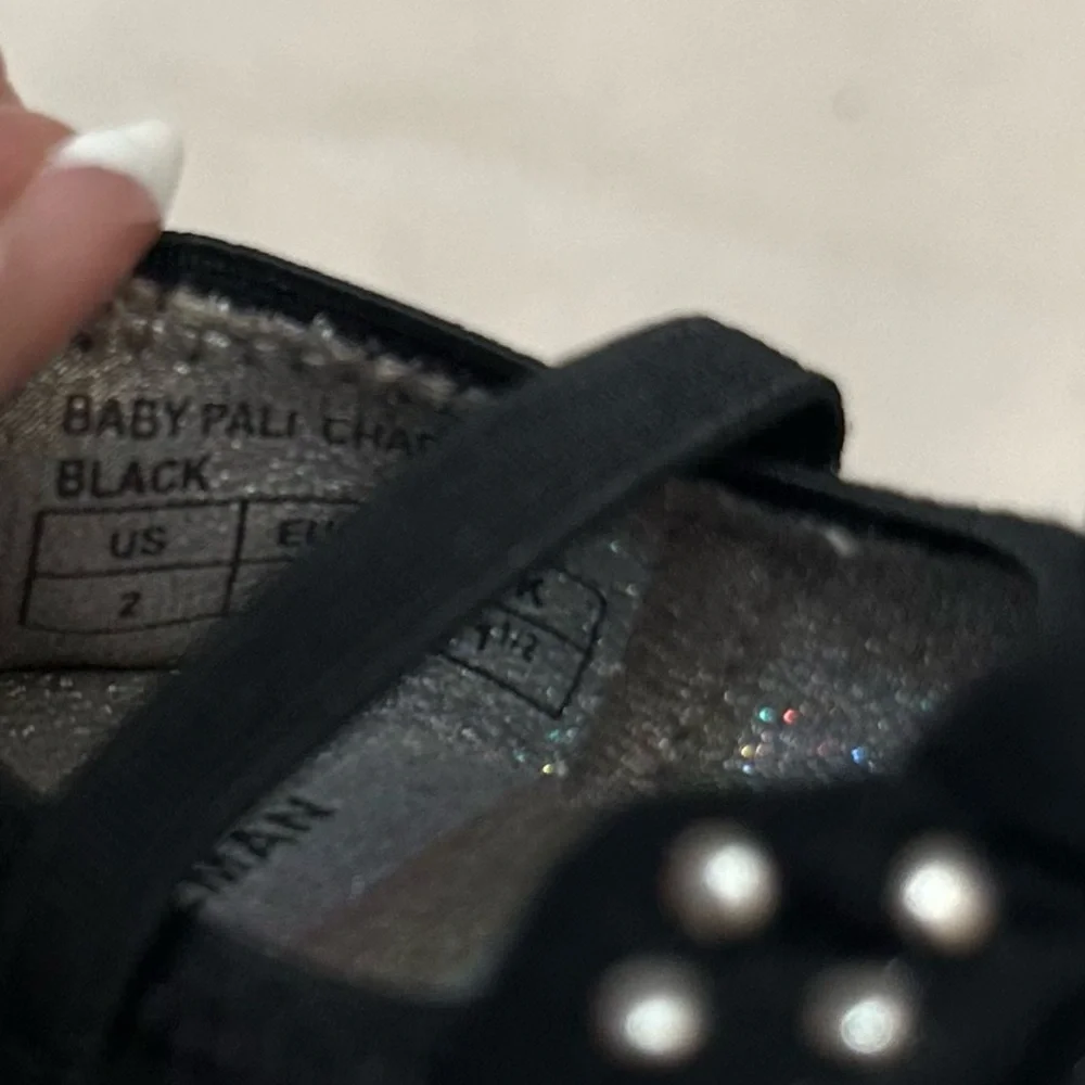 Stuart Weitzman Baby Studded Ballet Flats Mary Jane Designer Shoes Black